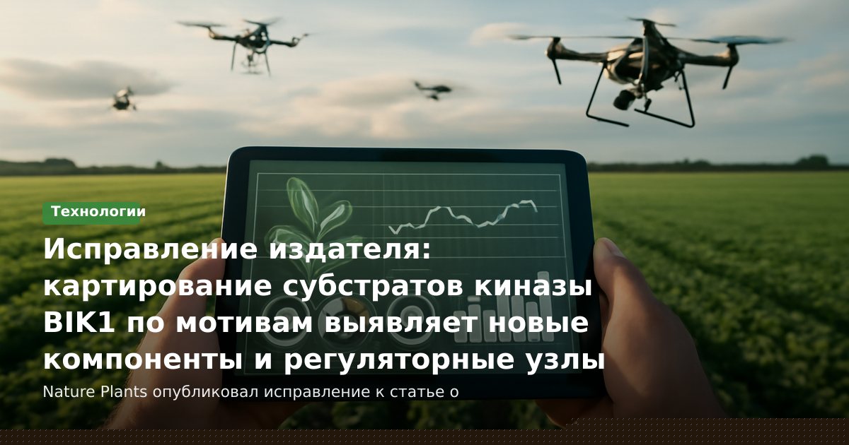 Исправление издателя: картирование субстратов киназы BIK1 по мотивам выявляет новые компоненты и регуляторные узлы иммунитета растений