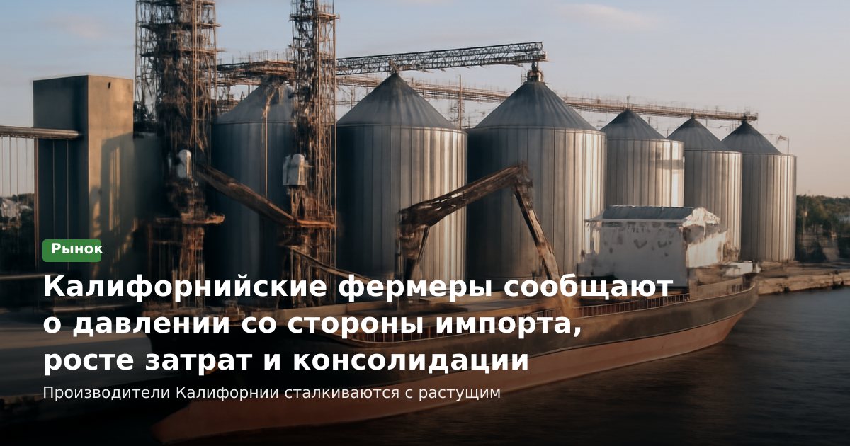 Калифорнийские фермеры сообщают о давлении со стороны импорта, росте затрат и консолидации