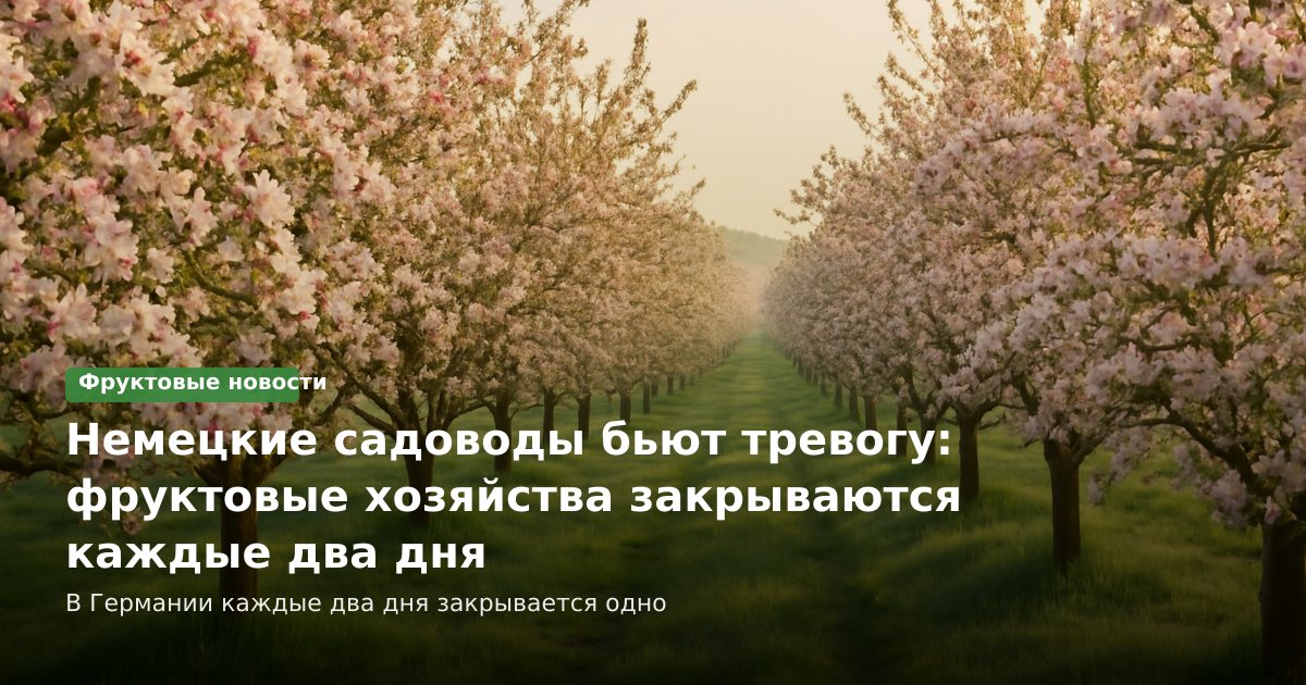 Немецкие садоводы бьют тревогу: фруктовые хозяйства закрываются каждые два дня
