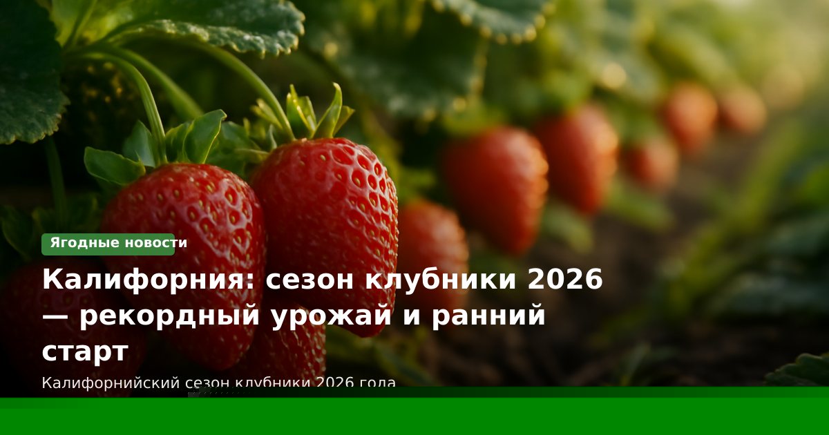 Калифорния: сезон клубники 2026 — рекордный урожай и ранний старт