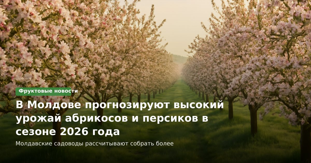 В Молдове прогнозируют высокий урожай абрикосов и персиков в сезоне 2026